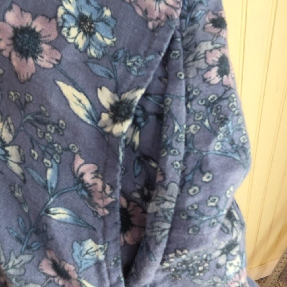 Lucky Brand Blouse Womens XL Blue Henley Sleeveless Floral Lightweight Tunic Top - Picture 5 of 7